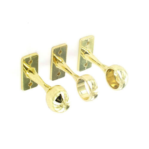 Securit 1 Centre & 2 End Brackets Brass Plated 19mm Pack Of 10