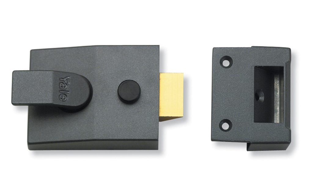 Yale Deadlocking Standard Nightlatch Security Lock Dark Metal Grey Case 60mm
