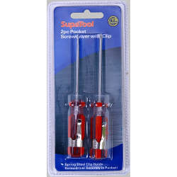 Supa Tool Pocket Clip Screwdriver Set 2 Piece