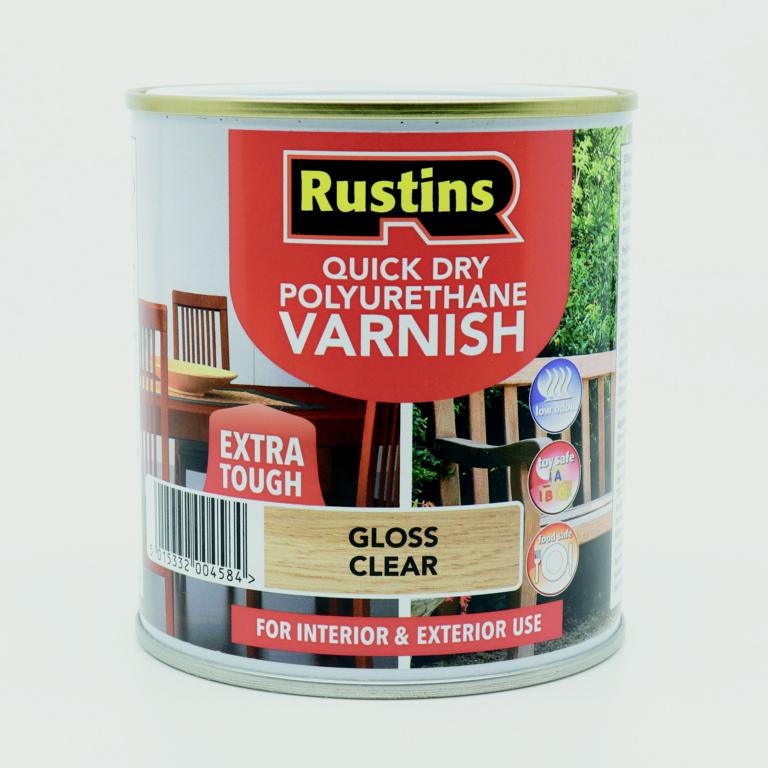 Rustins Polyurethane Gloss Varnish 1 L Clear