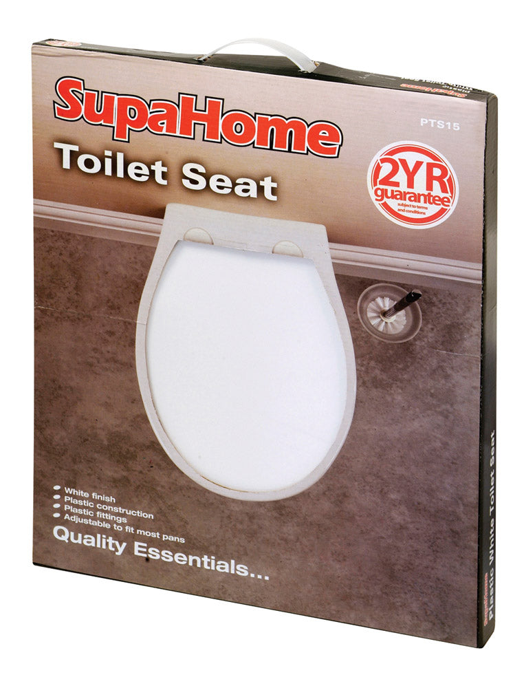 Supa Home Plastic White Toilet Seat