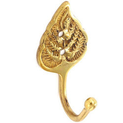 Securit Brass Tieback Hooks Leaf (2) 60mm Pack Of 10