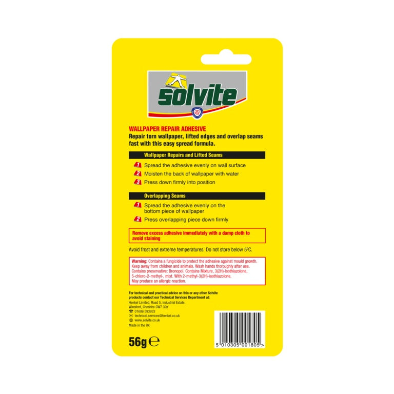 Solvite Wallpaper Repair Adhesive Standard Tube 56g