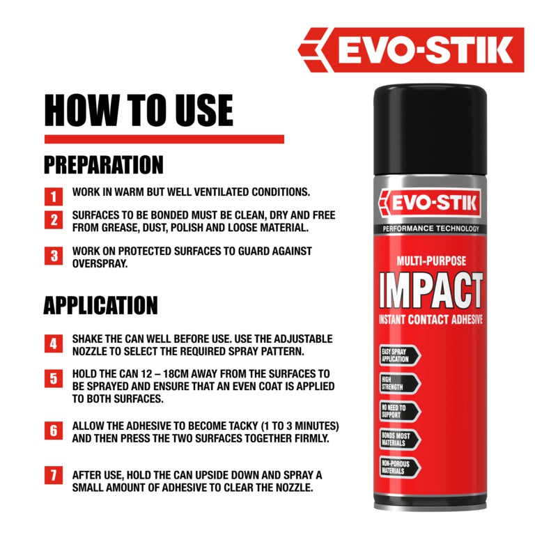 Evo Stik Impact Adhesive Spray 500ml