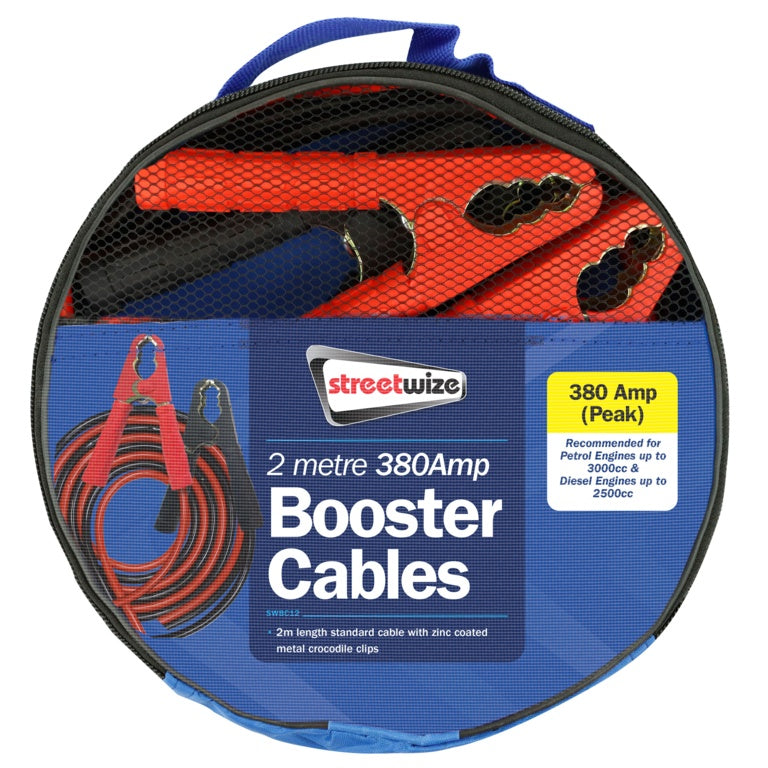 Streetwize Aluminium Booster Cable With Insulated Crocodile Clips 2m/350 Amp