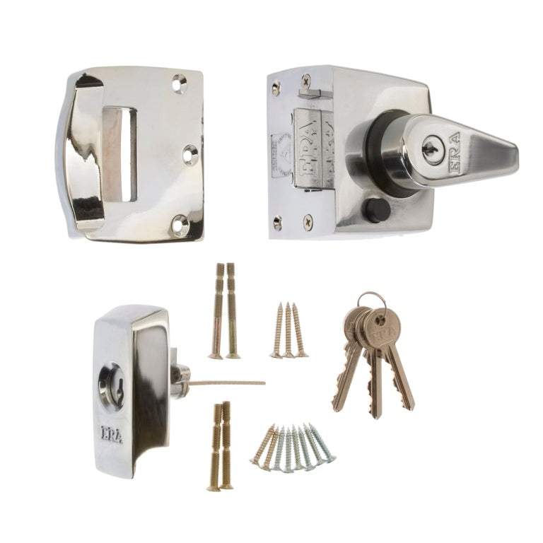 Era Bs High Security Nightlatch 40mm Finish: Polished Chrome Body Chrome Cylinder