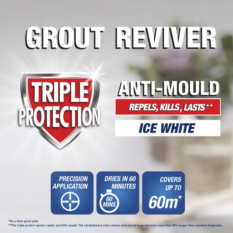 Uni Bond Grout Reviver For Walls (Pen) 7ml Ice White