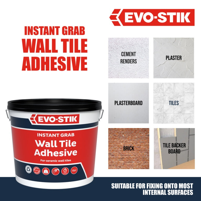 Evo Stik Instant Grab Wall Tile Adhesive 10 L