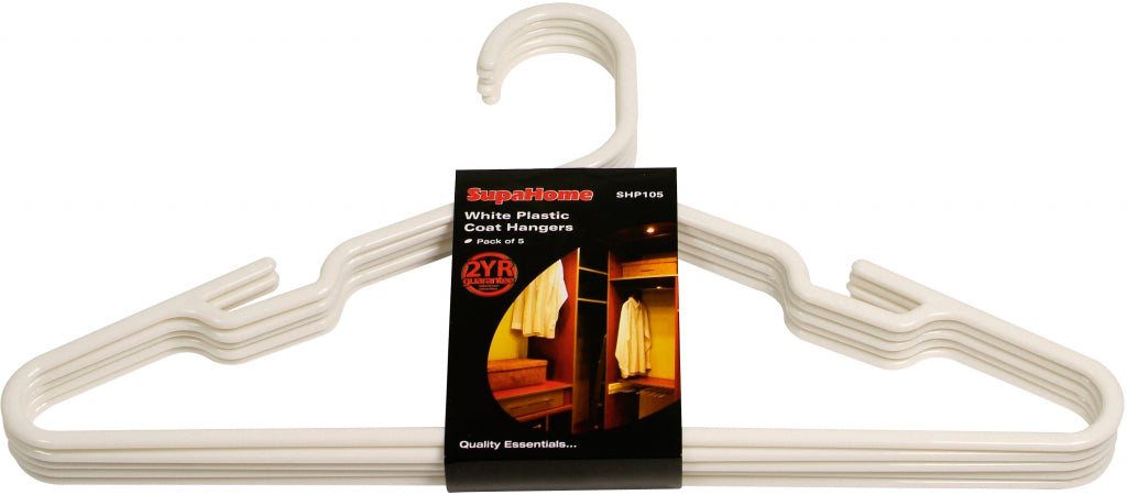 Supa Home White Plastic Coat Hangers