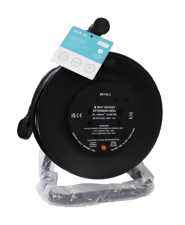 Securlec 4 Gang Extension Reel 30m /13 A