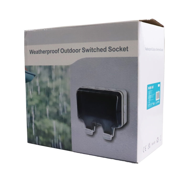 Securlec Double Outdoor Weatherproof 2 Gang Switched Socket With Usb A & Usb C Ip66