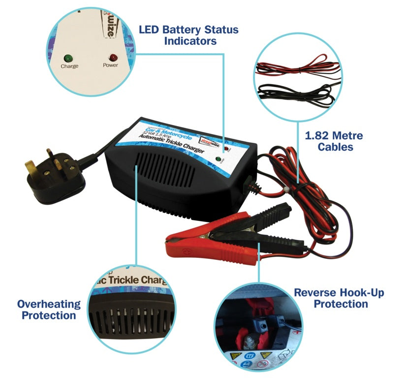 Streetwize Trickle Charger For Car & Motorcycle