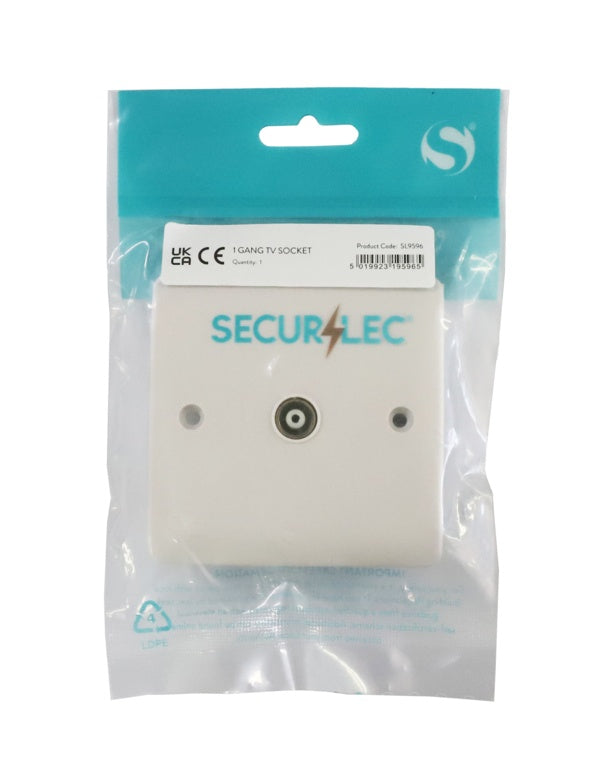 Securlec 1 Gang Tv Socket Round Edge