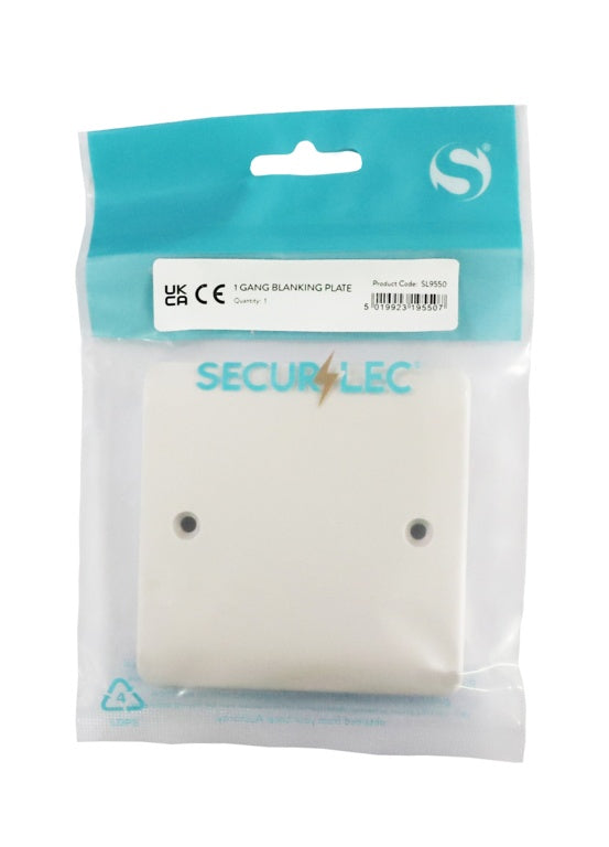 Securlec 1 Gang Blank Plate Round Edge