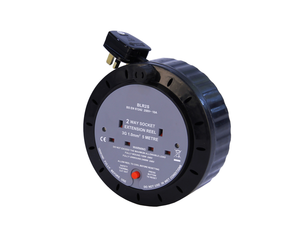 Securlec 2 Socket Extension Reel 10 Amp 5m