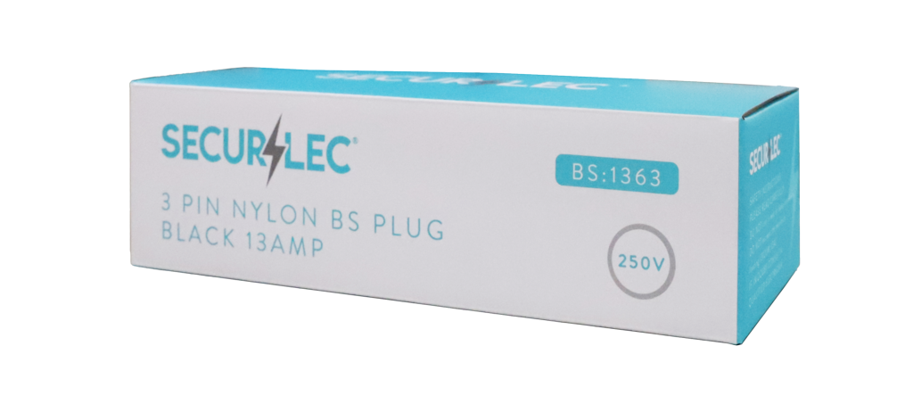 Securlec 3 Pin Nylon Bs Plug, Fused 13 A Black Display Box