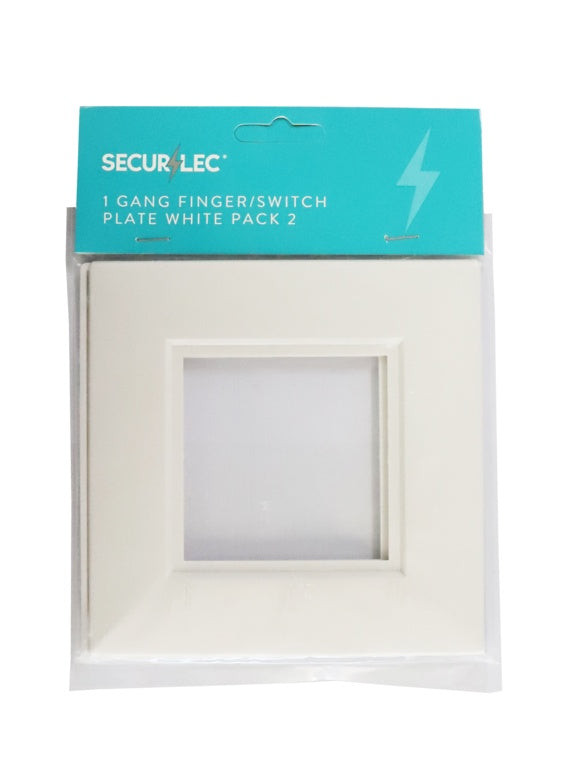 Securlec White Finger Plates for Flush Wall Switches