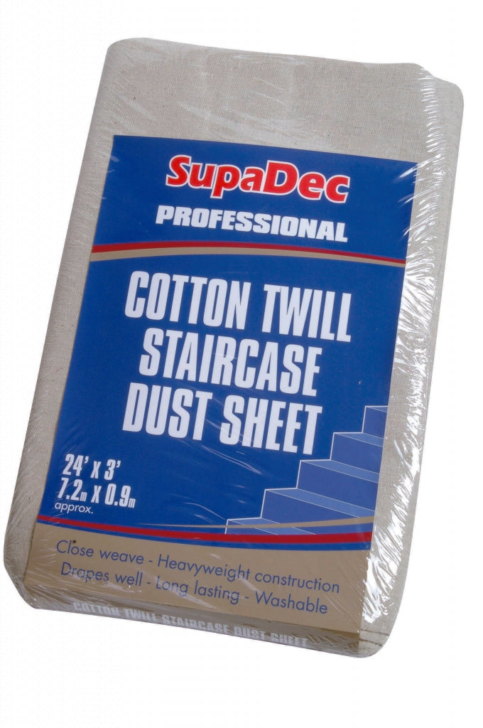 Supa Dec Cotton Twill Staircase Dust Sheet 24' X 3' (7.3m X 0.9m) Approx