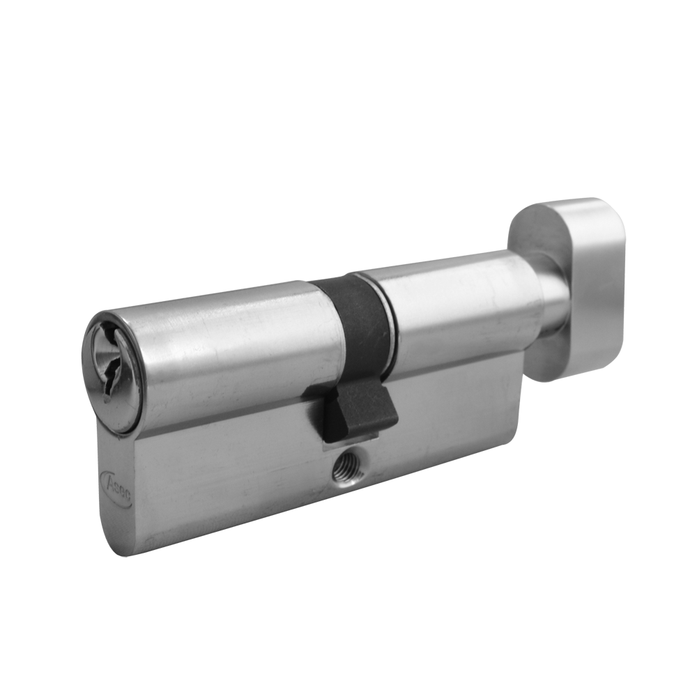 ASEC 5-Pin Euro Key & Turn Cylinder - Polished Brass