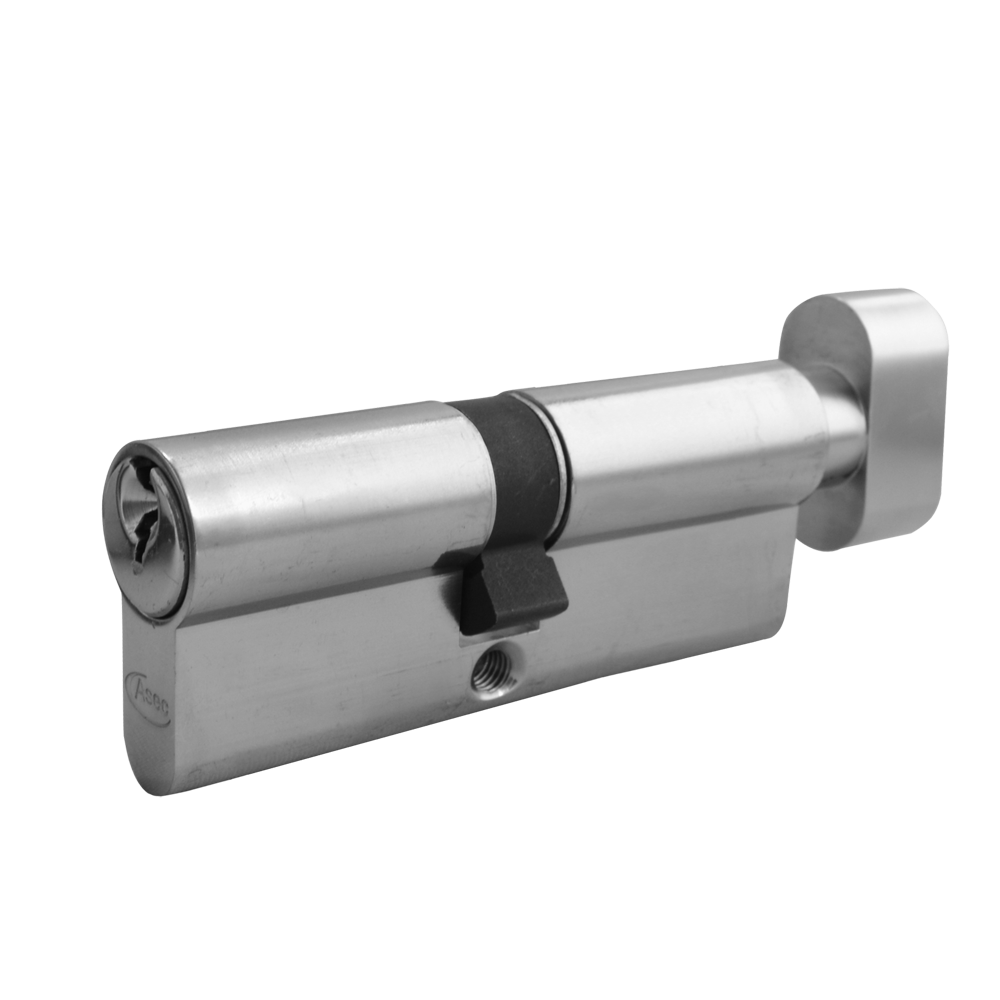 ASEC 5-Pin Euro Key & Turn Cylinder - Polished Brass
