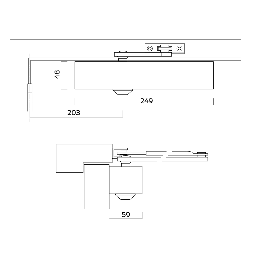Briton 2003V Size 2-4 Fire Rated Overhead Door Closer