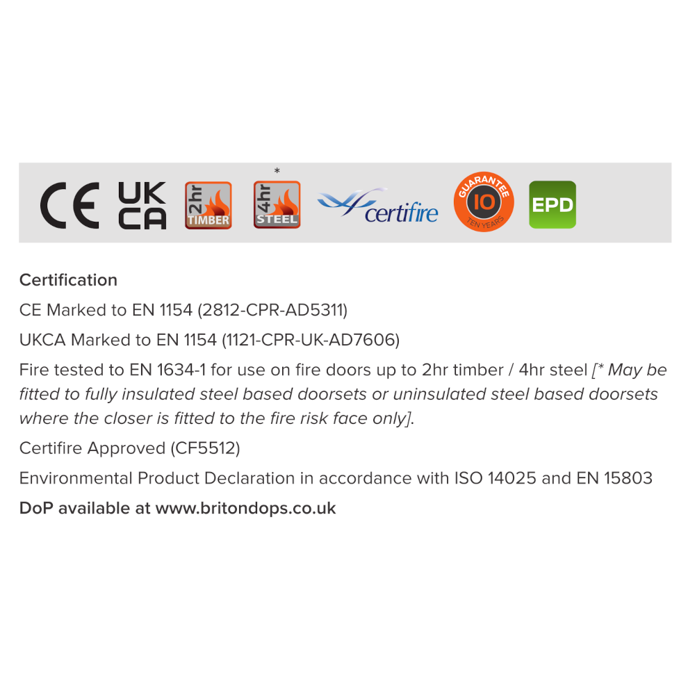 Briton 131 Fire Rated Overhead Door Closer EN 2-4