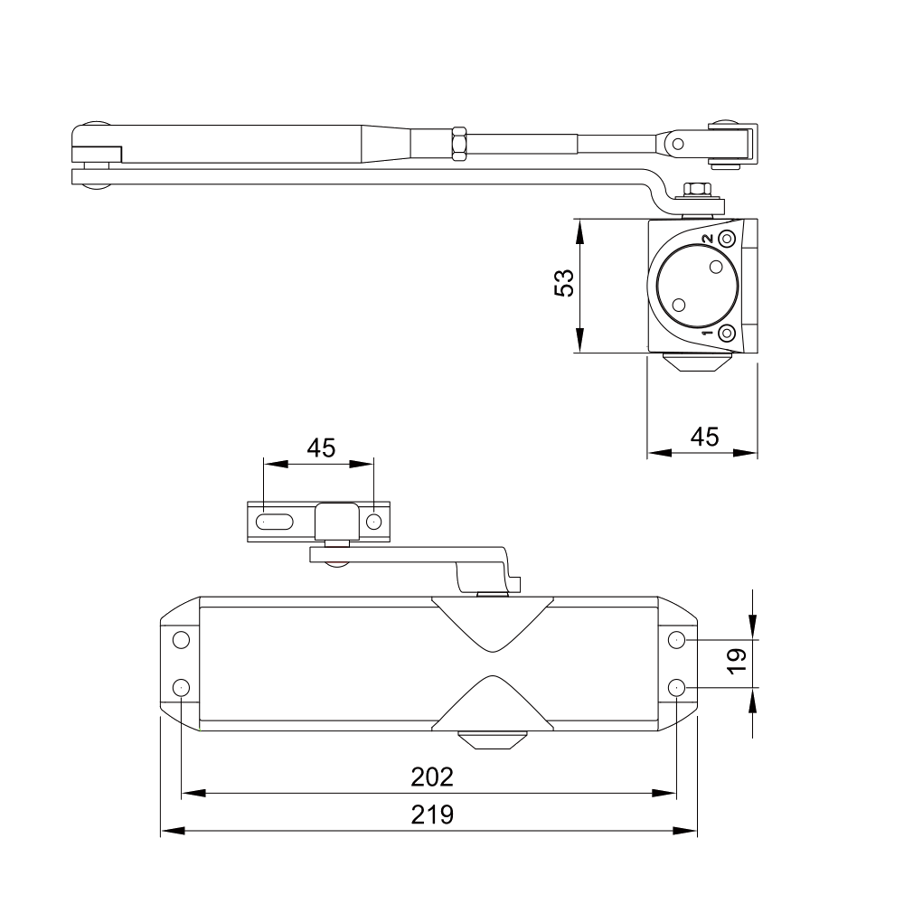 Briton 131 Fire Rated Overhead Door Closer EN 2-4