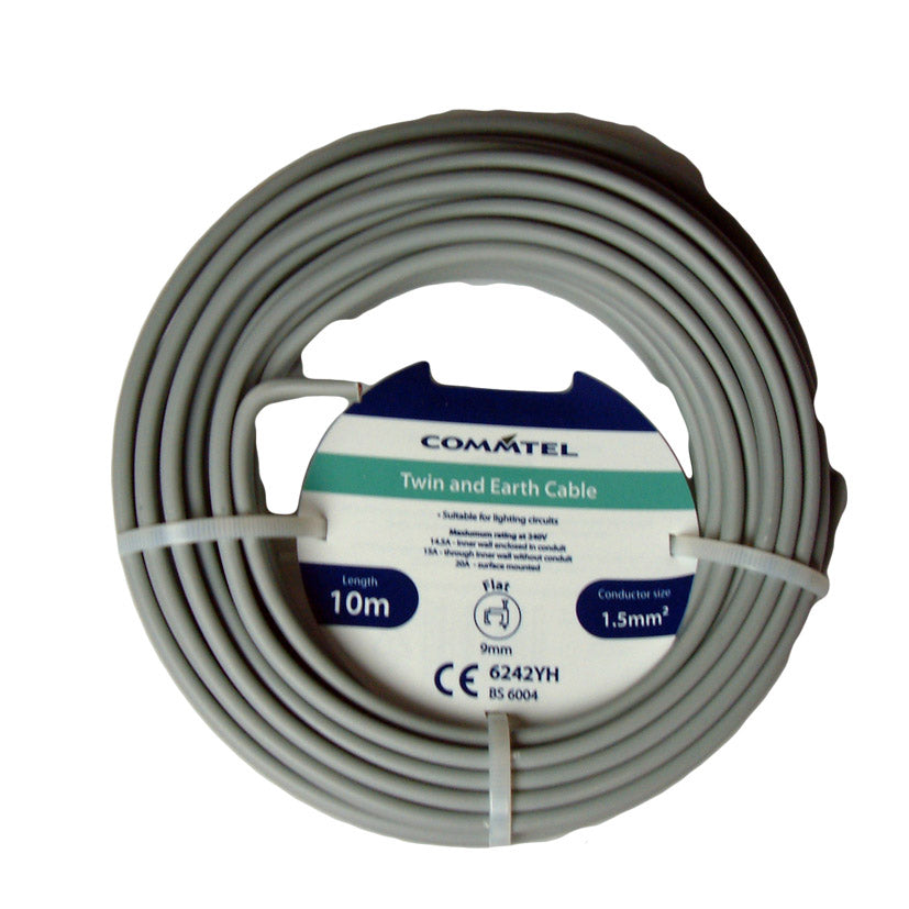 Commtel Twin And Earth Cable 10m X 1.5mm