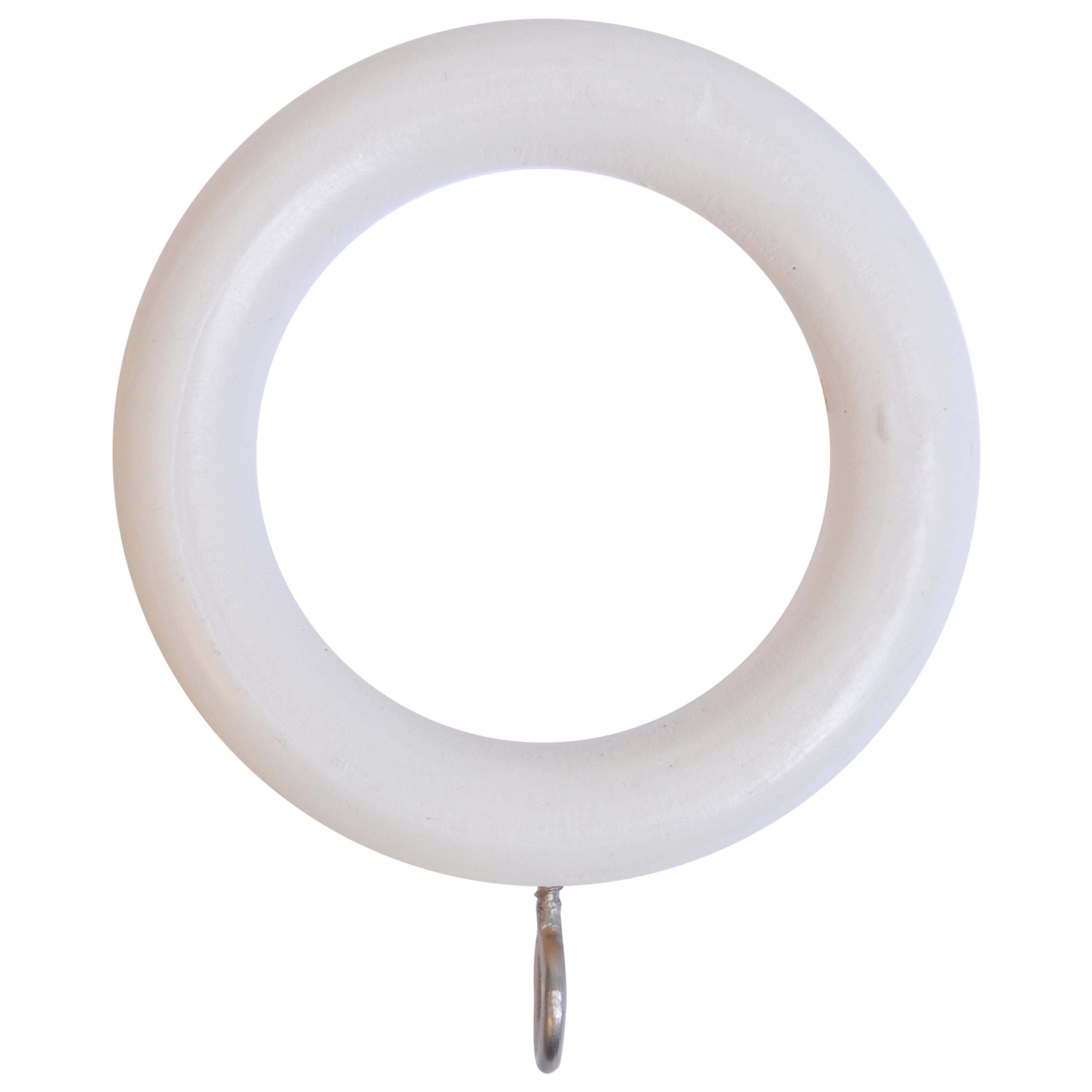 Woodside Wooden White Curtain Rings 28mm