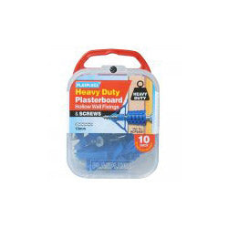 Plasplugs Hd Plasterboard Fixings & Screws 10 Pack