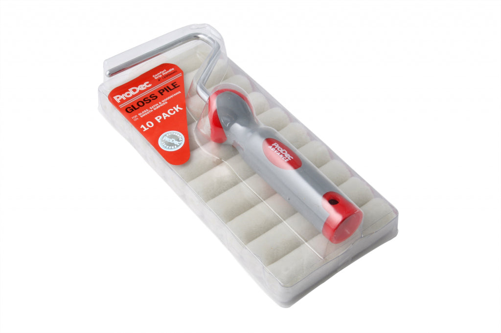 Pro Dec 4" Gloss Mini Rollers & Frame Pack 10
