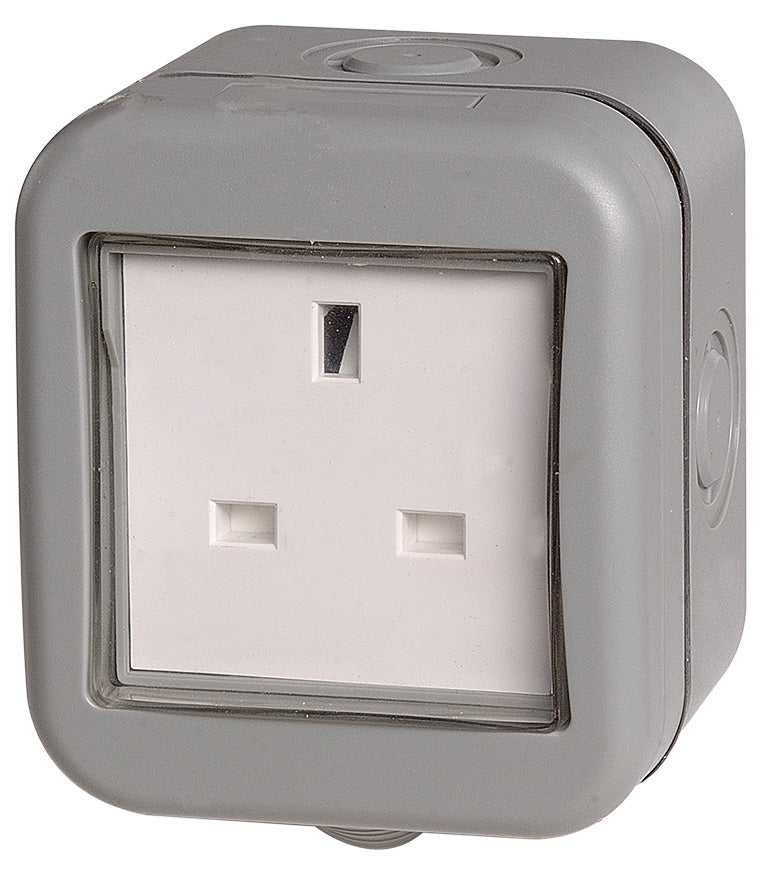 Bg Weatherproof Ip55 13 Amp Unswitched 1 Gang Socket