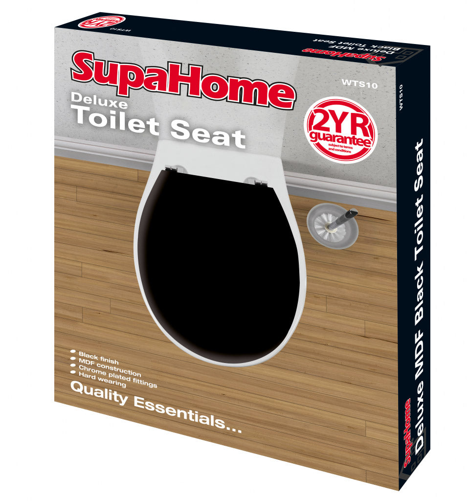 Supa Home Deluxe Black Toilet Seat