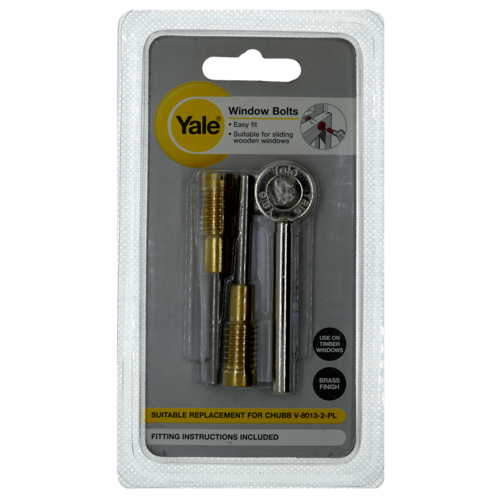 YALE 8013 Sash Window Bolt Polished Brass